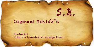 Sigmund Miklós névjegykártya